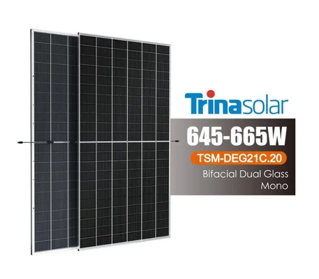 Trina TSM-DEG21C.20 Monocrystalline Solar Panel with Bifacial PERC Cell and 210 mm