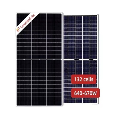 BiHiKu7 CS7N Mono PERC 640W-670W PV Panel 210mm Half Cut Solar Module with Materials