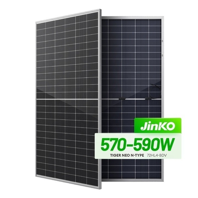 Anodized Aluminium Alloy Frame 570W-590W Jinko Solar Panels for Solar Power System