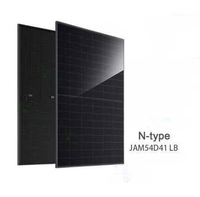 JA Solar Panel JAM54D41 LB Full Black Double Glass N-type Bifacial Solar Module 450w